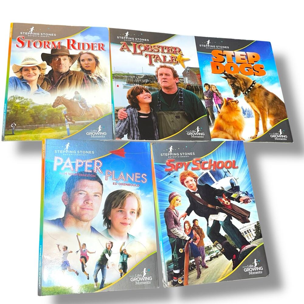 Stepping Stones Family DVD Lot of 5: Spy School, Paper Planes & Growing Moments